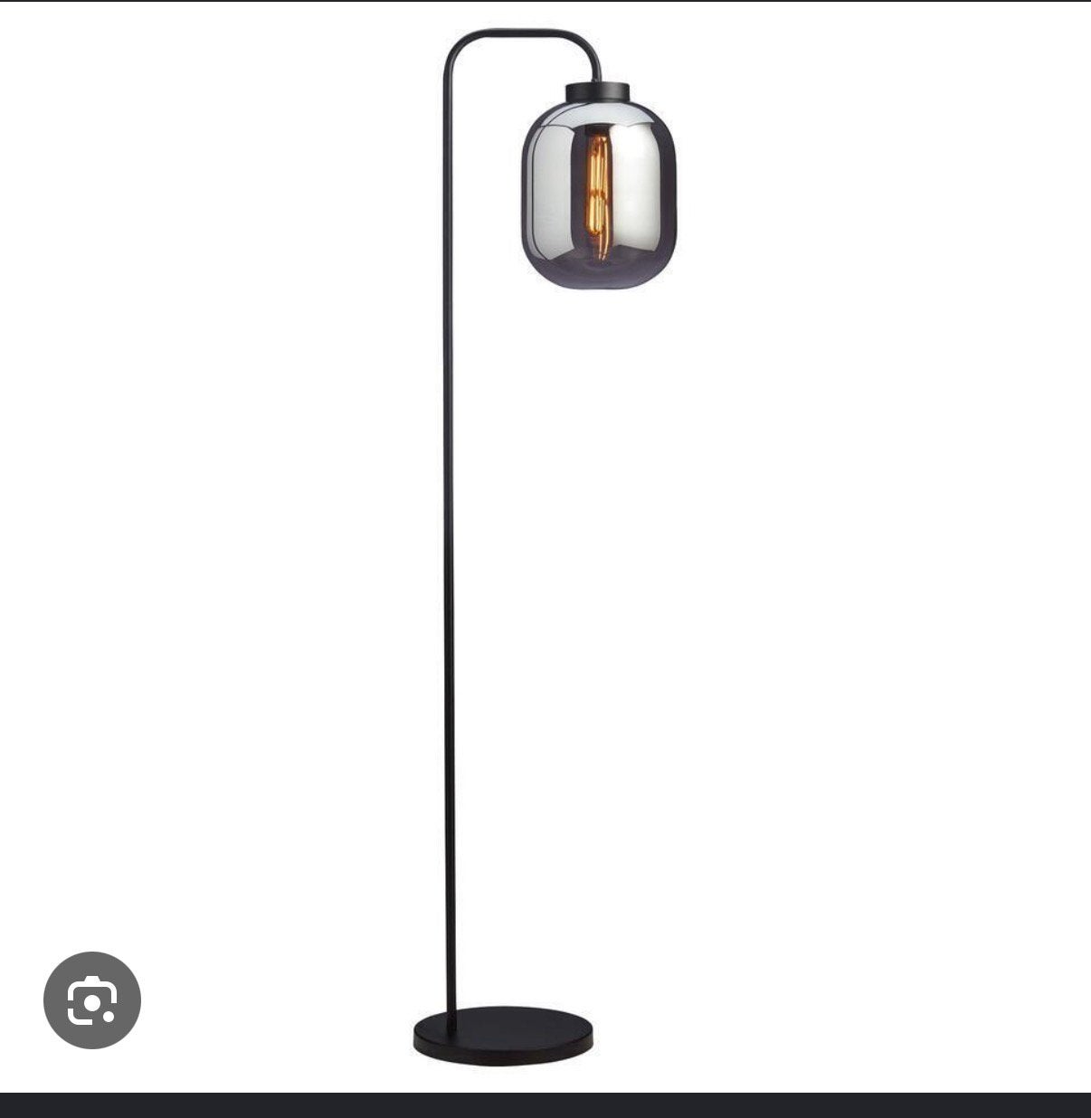 Vloerlamp smoke glas, Huis en Inrichting, Lampen | Vloerlampen, Ophalen of Verzenden, 150 tot 200 cm, Glas, Hotel chique