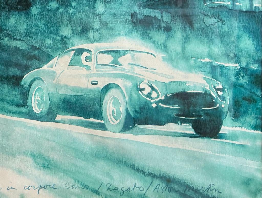 Litho - Aston Martin at Spa, Antiek en Kunst, Ophalen