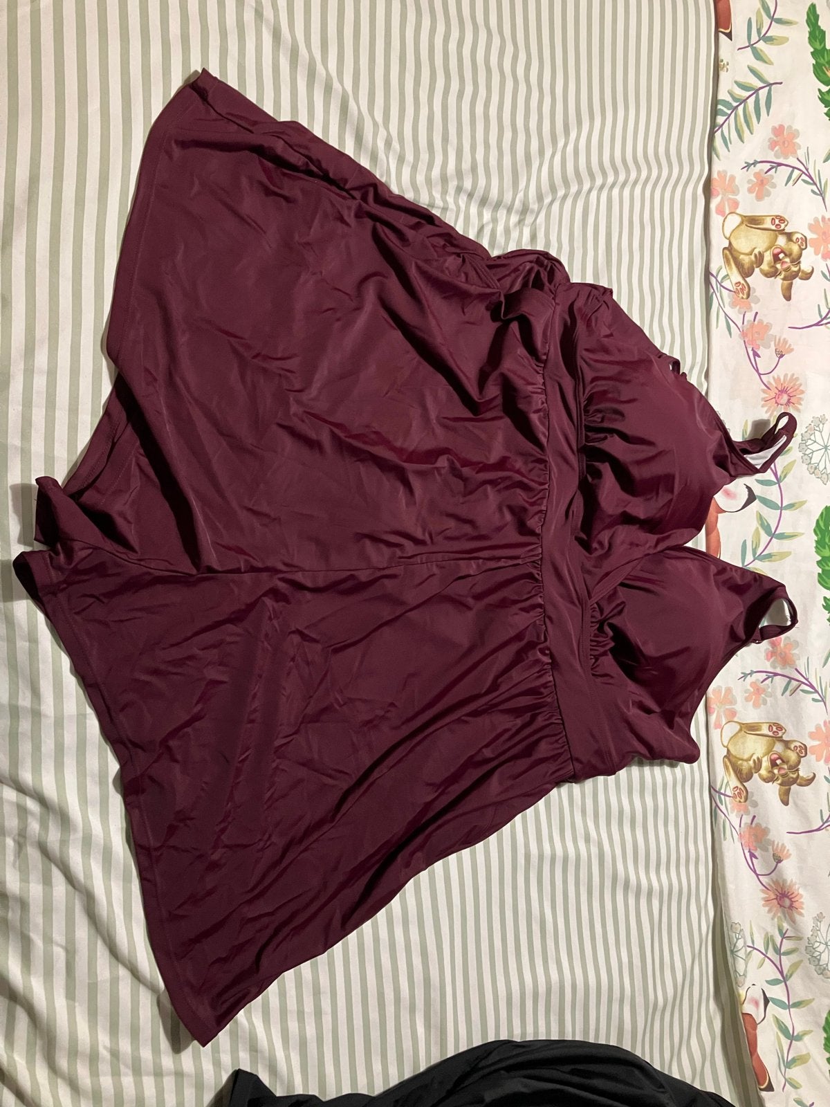 Badpak met pijpjes - Bloomchic - Zwart en Bordeauxrood, Ophalen of Verzenden, Nieuw, Zwart, Badpak