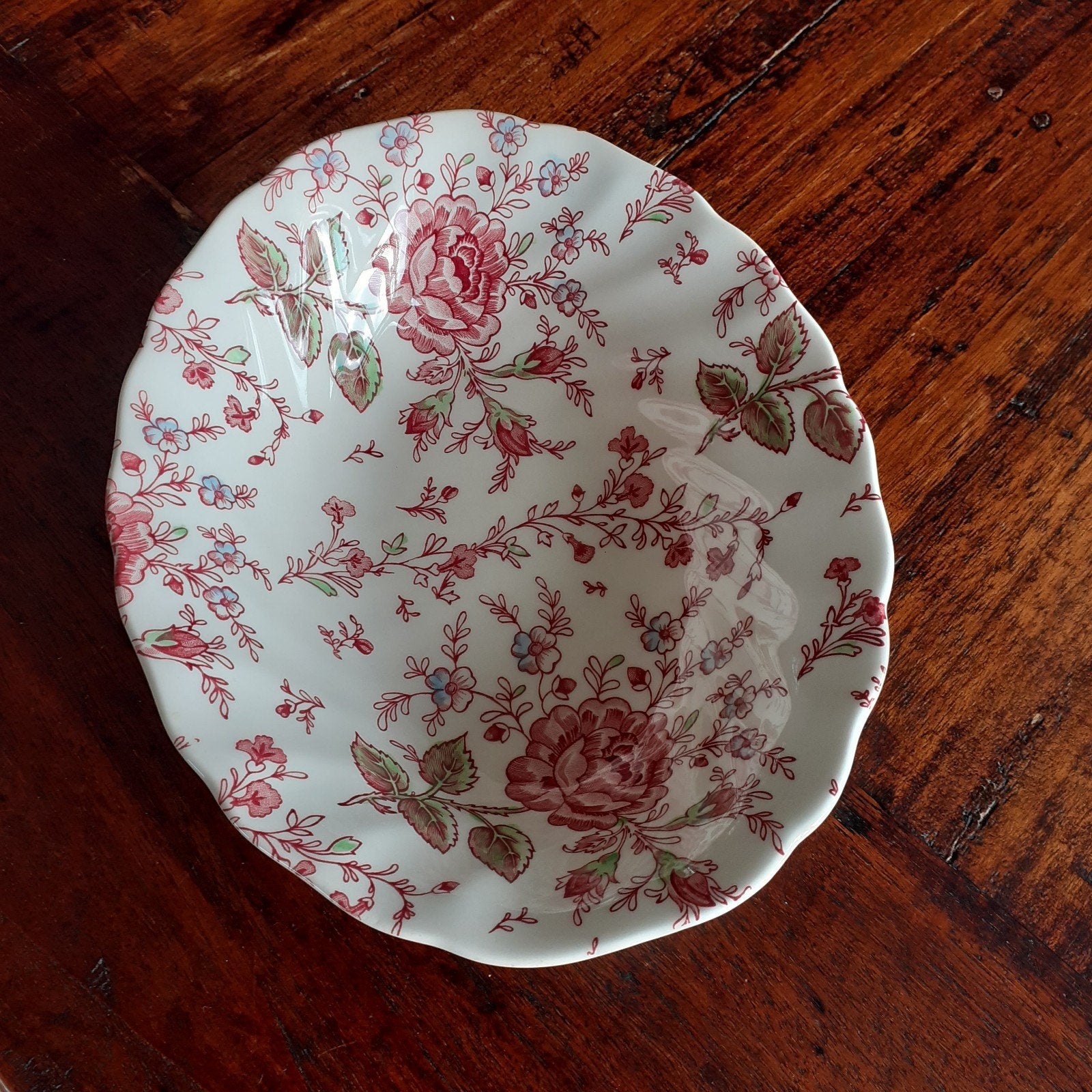 Johnson Brothers ROSE CHINTZ Ovale open groenteschaal 23 cm, Ophalen of Verzenden, Zo goed als nieuw, Bord(en), Overige stijlen