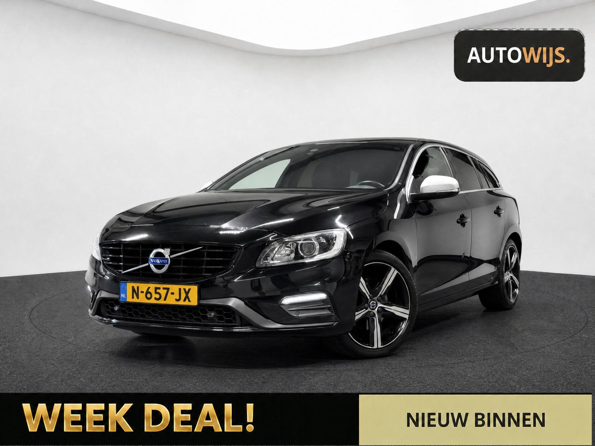 Volvo V60 1.5 T3 Polar+|R-DESIGN|LED|NAVI|LM-VELG|AUT|, Auto's, Dealer onderhouden, 4 cilinders, Zwart, Geïmporteerd