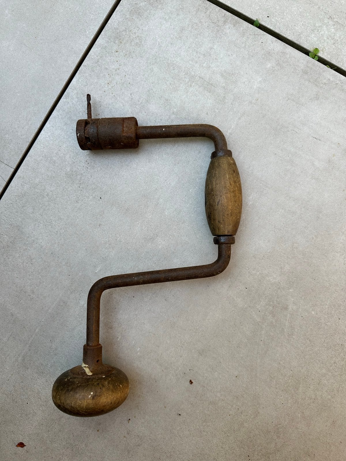 Antiek handboor met houten handvat, Ophalen of Verzenden