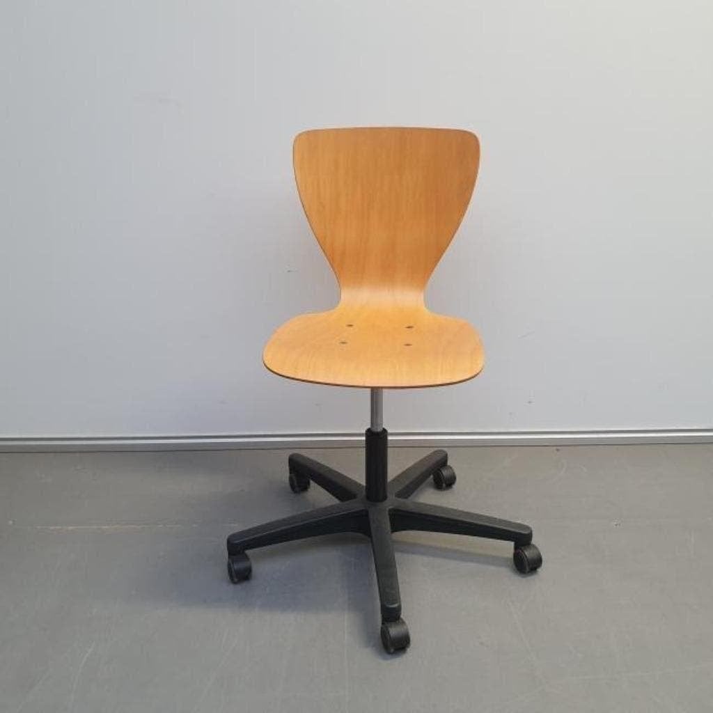 GROTE VOORRAAD Houten bureaustoelen schoolstoel verrijdbaar, Ophalen of Verzenden, Gebruikt, Zwart