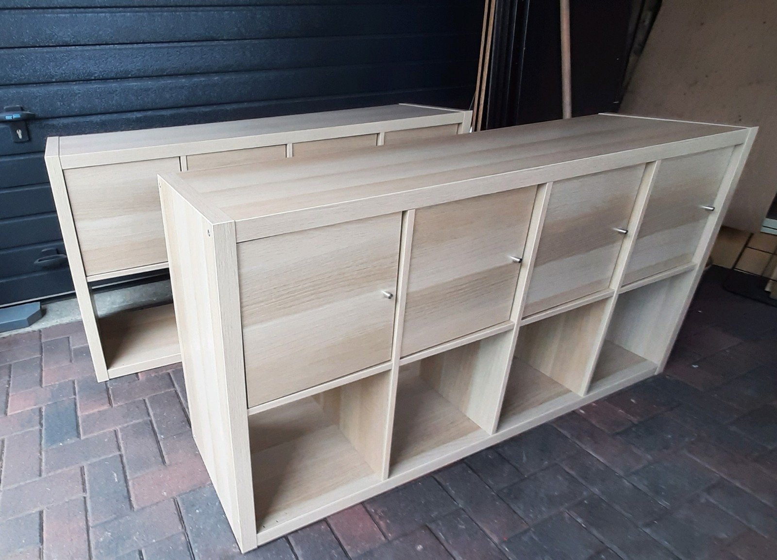 2x ikea kallax Vakkenkast  met deurtjes, Ophalen, Zo goed als nieuw