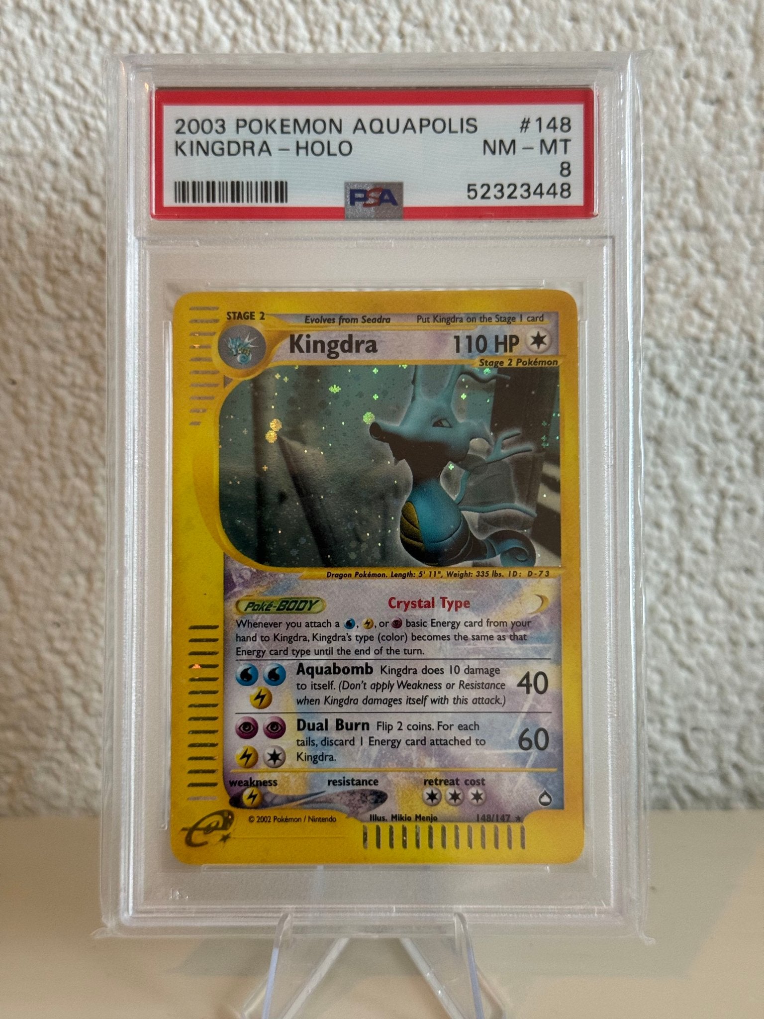 Pokemon Kingdra | PSA 8 | 148/147 | 52323448, Ophalen of Verzenden, Zo goed als nieuw, Losse kaart