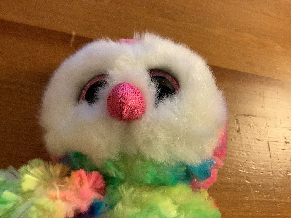 TY Beanie Boo knuffel Owen de Uil. 15 cm. regenboogkleurig, Overige typen, Ophalen of Verzenden, Meerkleurig, Ty