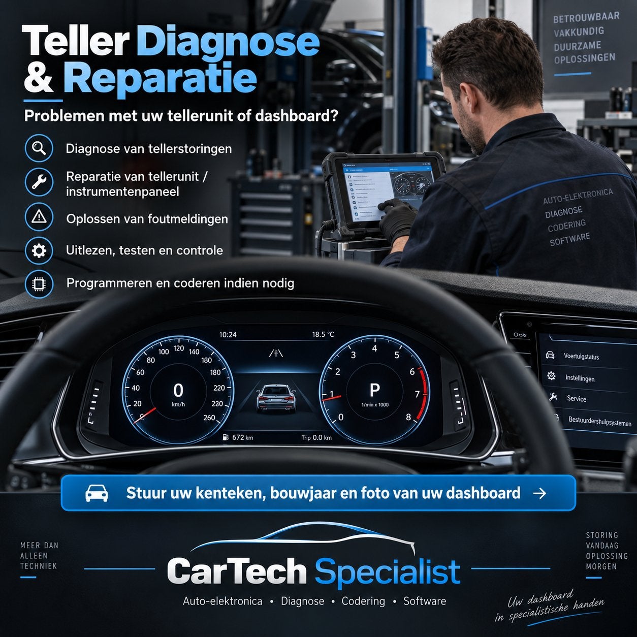 Teller Diagnose & Reparatie | Dashboard Storing | Codering, Ophalen, Nieuw