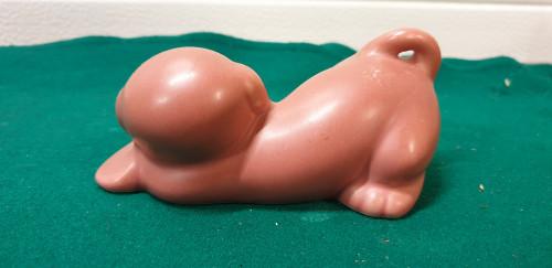 beeld hond roze aardewerk, Ophalen of Verzenden