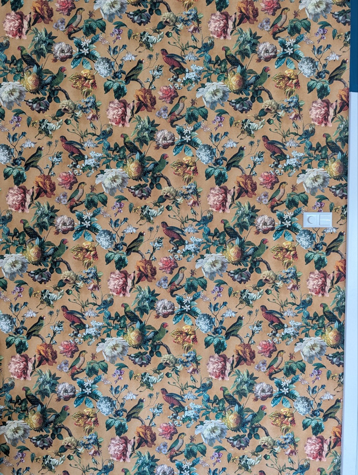 Eijffinger Vinylbehang - bloemen- en vogelpatroon 1rol, Groen, Bloemen, Overige merken, Ophalen of Verzenden