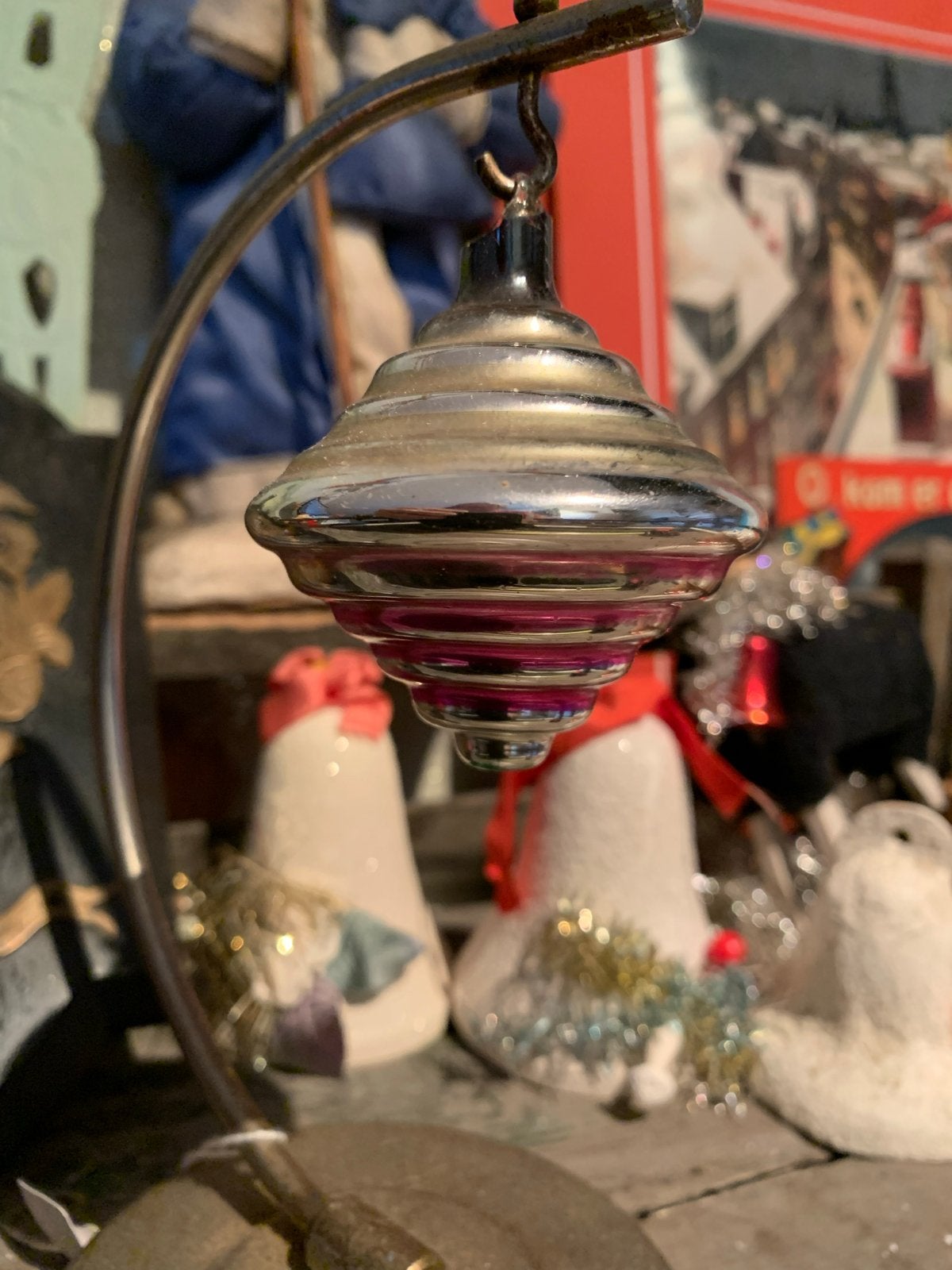 Kerst kerstbal tol glazen oogje ajeko, Gebruikt, T, Ophalen of Verzenden, N