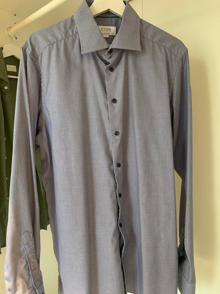 Eton overhemd Contemporary fit - Halswijdte 42 (L), Verzenden, Zo goed als nieuw, Blauw, Halswijdte 41/42 (L)