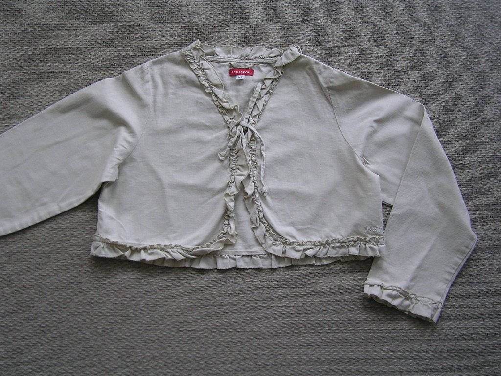 Kort ecru linnen jasje maat 140., Kinderen en Baby's, Kinderkleding | Maat 140, Persival, Meisje, Nieuw, Ophalen of Verzenden