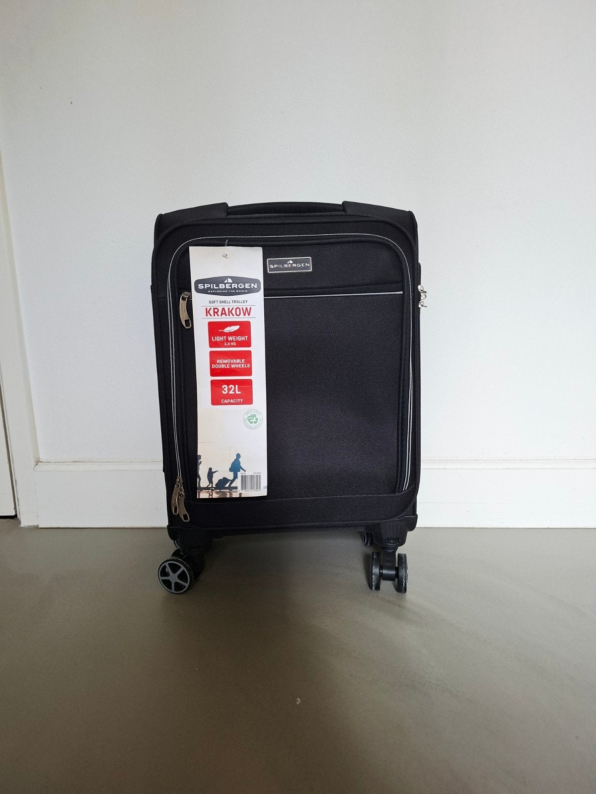 Spilbergen Krakow Soft Shell Trolley - Zwart, 32L, 20 tot 30 cm, Zwart, Minder dan 40 cm, Onbekend