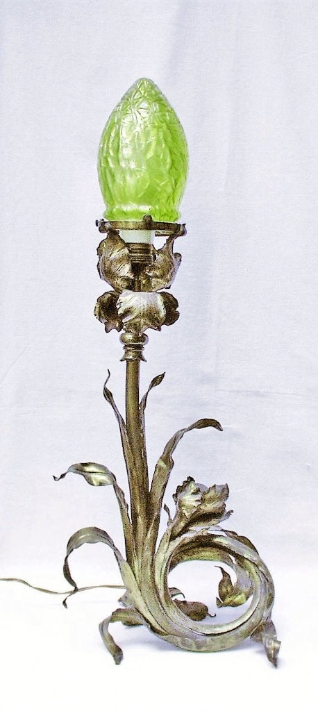 Art Nouveau lamp 'Iris' - Pallme König., Ophalen of Verzenden