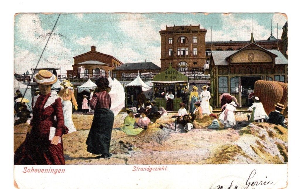 Oude Ansichtkaart Scheveningen Strandgezicht Gelopen 1903, Ophalen of Verzenden, Voor 1920, Gelopen, Zuid-Holland