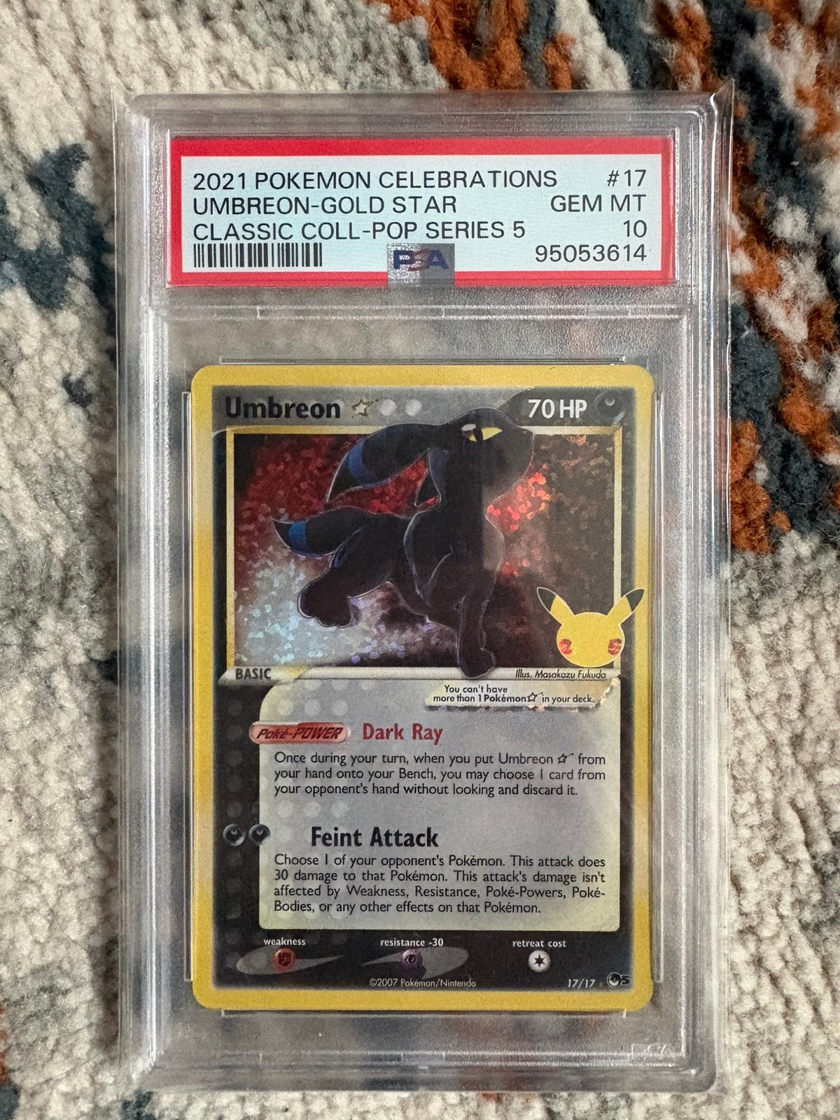 Umbreon Gold Star Celebrations PSA 10, Hobby en Vrije tijd, Verzamelkaartspellen | Pokémon, Ophalen, Nieuw