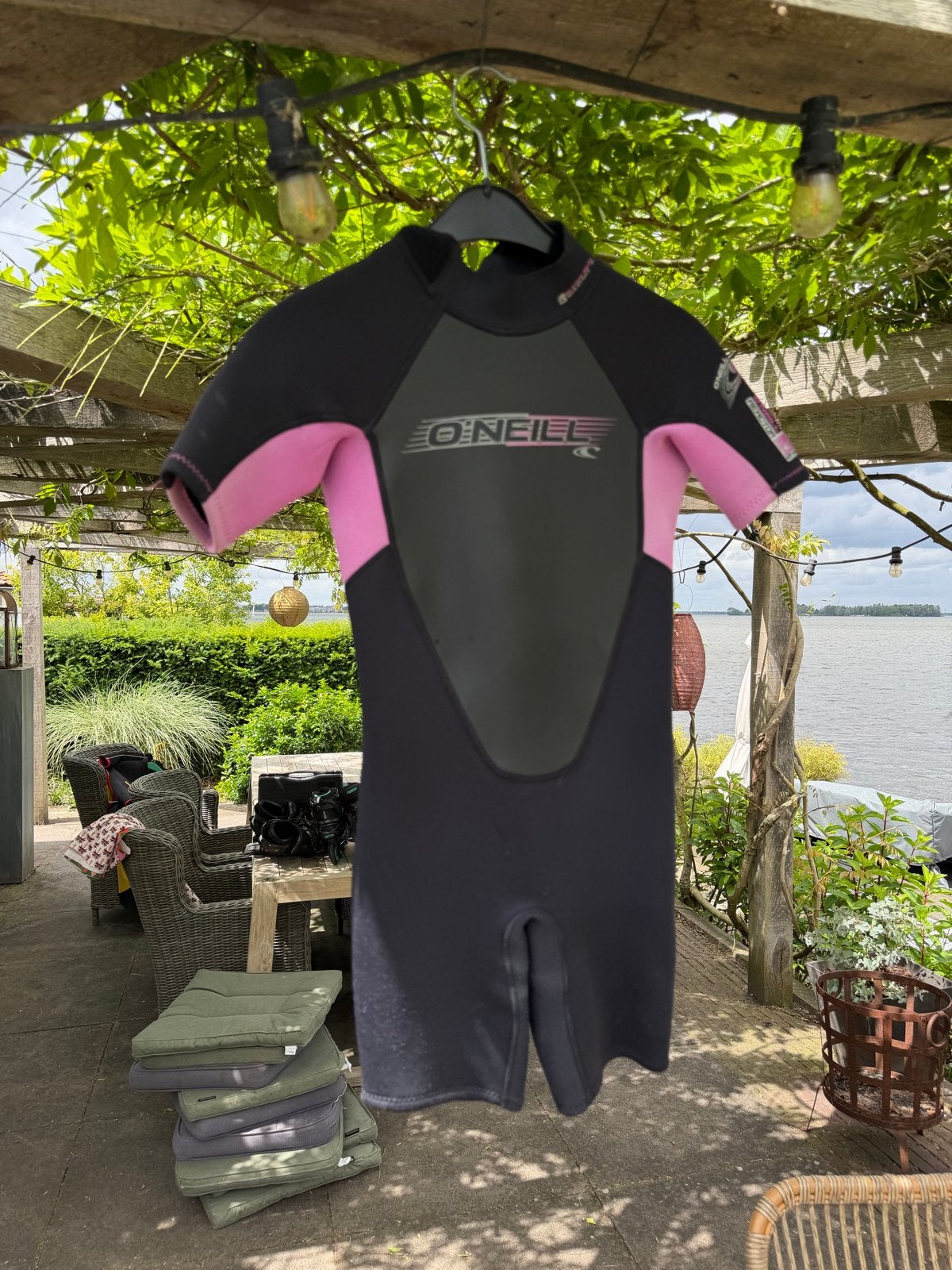 O'Neill Wetsuit - Maat 10 - Zwart/Roze, Ophalen of Verzenden, Zo goed als nieuw, Dame, Wetsuit