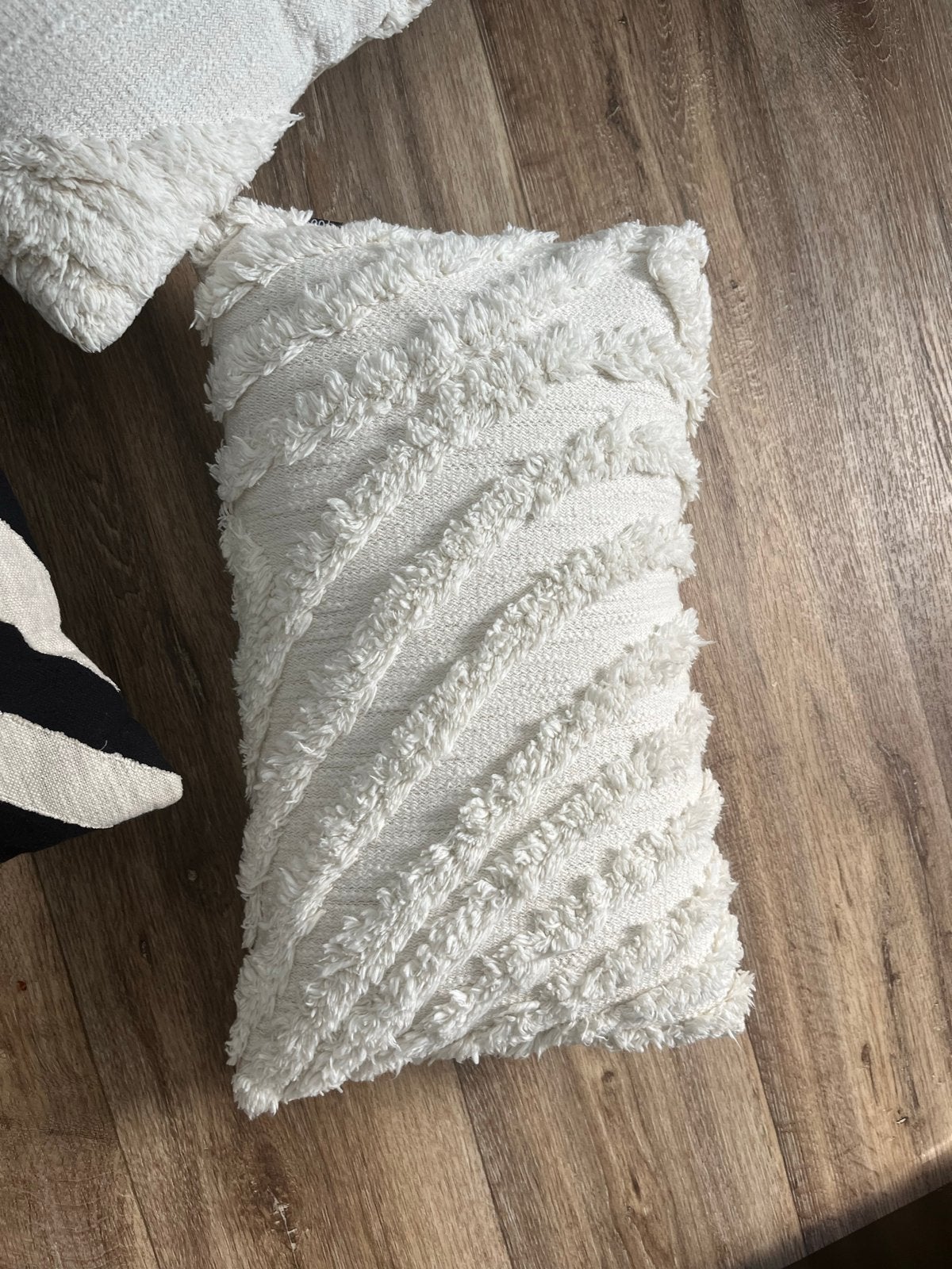 Set van 3 decoratieve kussens - By-Boo, Huis en Inrichting, Woonaccessoires | Kussens, Ophalen, Nieuw, Wit, Rechthoekig