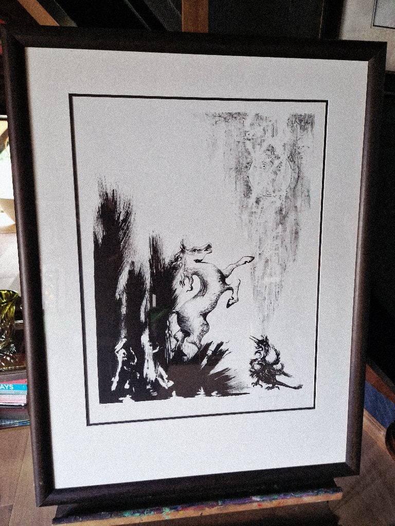 Het paard en de vogel 1978 van Jan Vaerten, Antiek en Kunst, Abstract, Gesigneerd, Ophalen of Verzenden, Overige techniek
