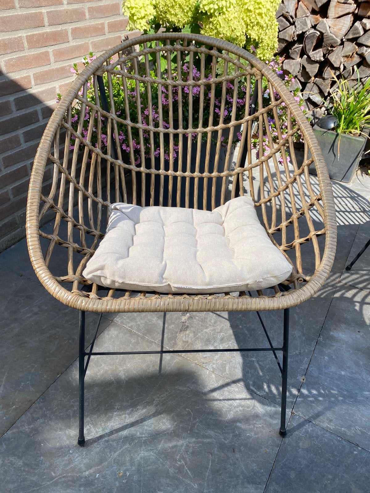 Rotan ( kunststof ) tuinstoeltjes, Tuin en Terras, Tuinstoelen, Ophalen, Zo goed als nieuw, Rotan