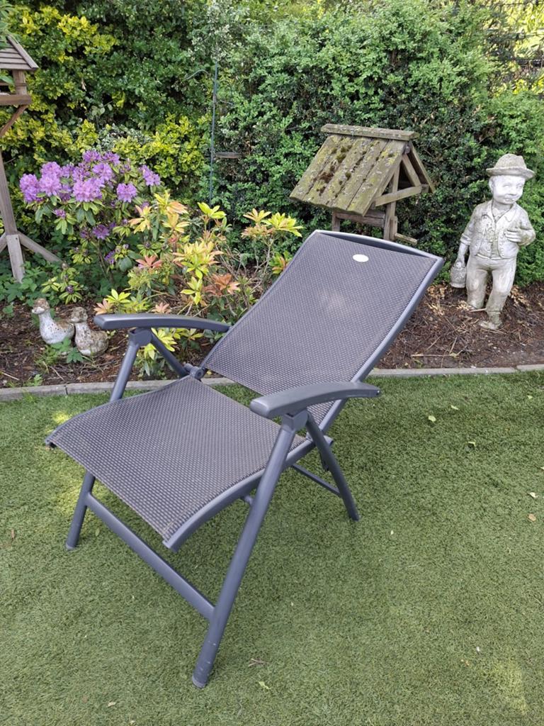 Mooie verstelbare tuinstoel hartman, Tuin en Terras, Tuinstoelen, Ophalen, Gebruikt, Verstelbaar