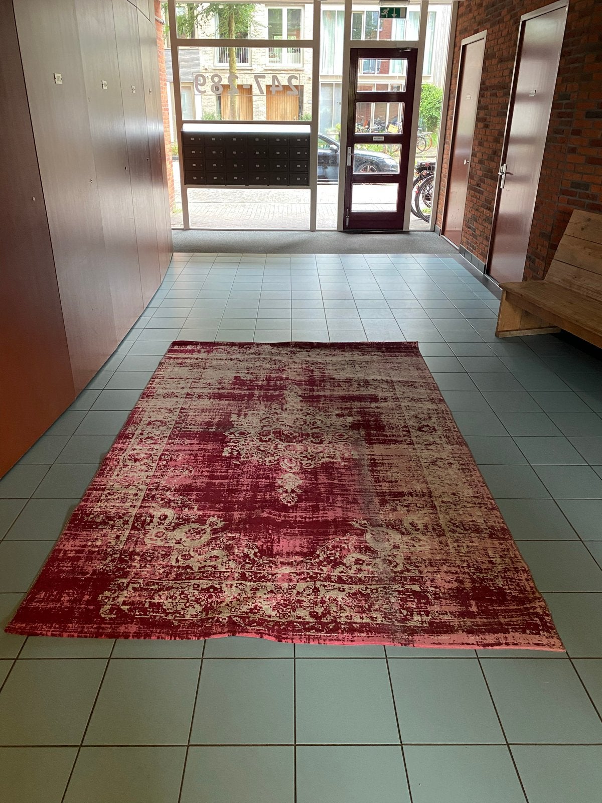 Vintage Tapijt - Donkerrood - 200x290 cm, Ophalen, Gebruikt, 200 cm of meer, Rechthoekig