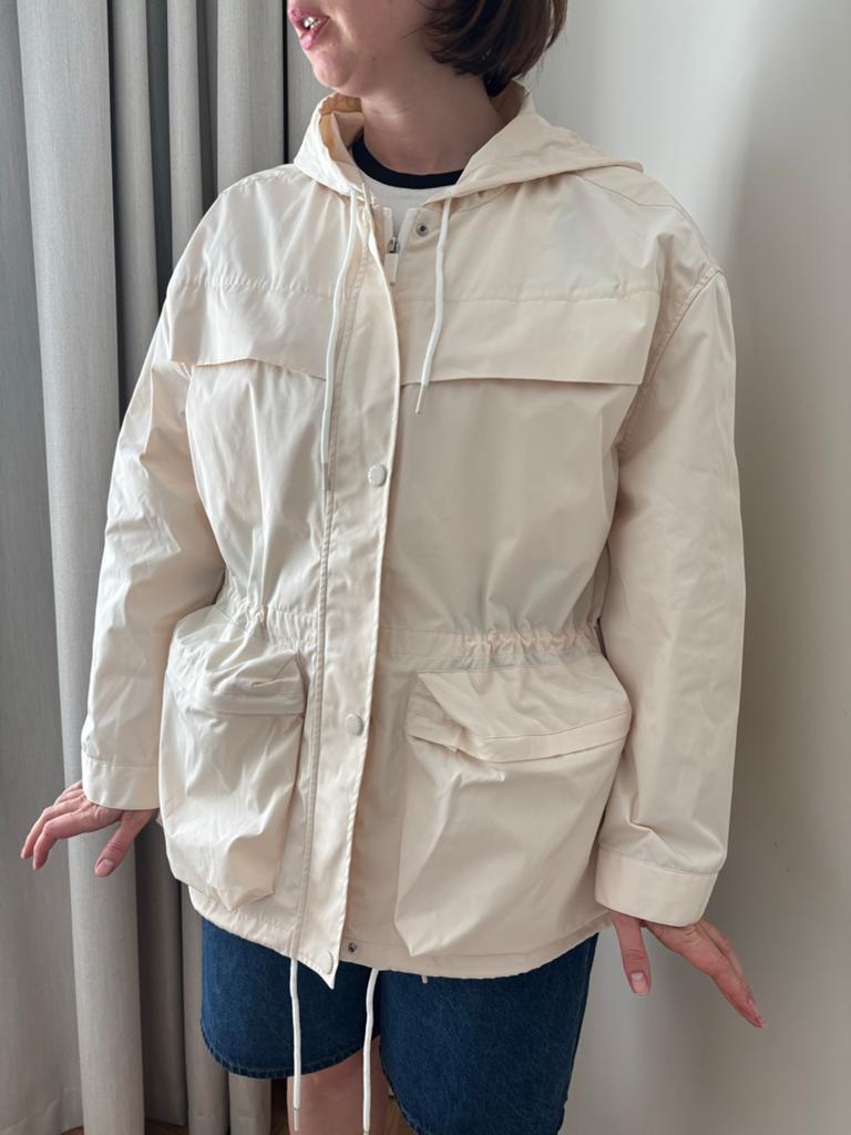 Sandro Paris Lichte Parka Jas met Capuchon - Maat M, Ophalen of Verzenden, Zo goed als nieuw, Maat 38/40 (M), Beige