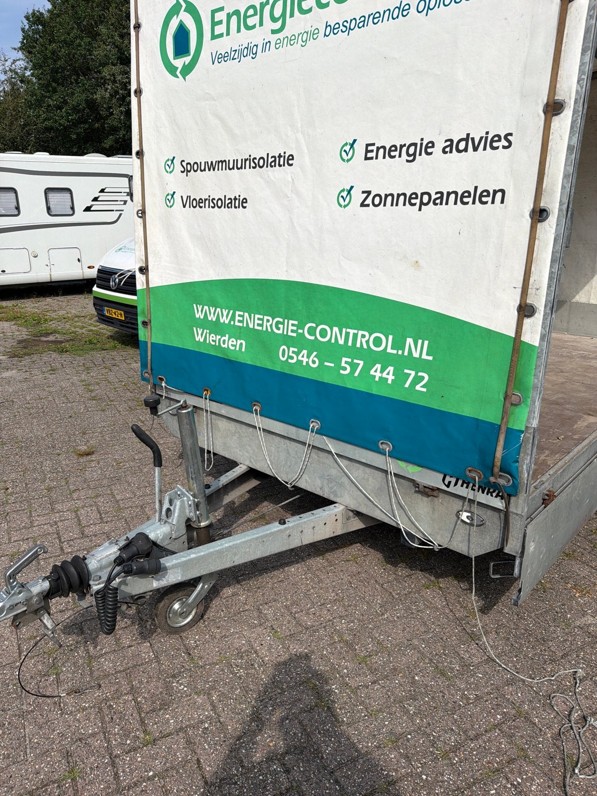 Aanhangwagen met zeilen, Ophalen, Gebruikt
