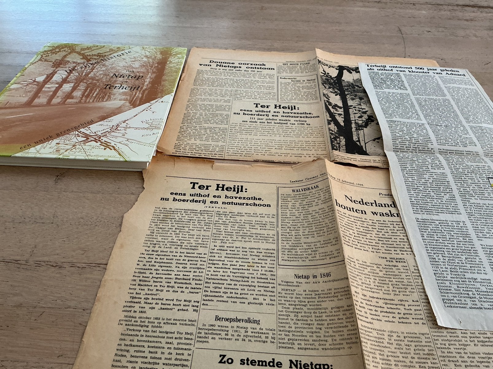 Historie Nietap en Terheijl en oude krantenknipsels Terheijl, Ophalen of Verzenden