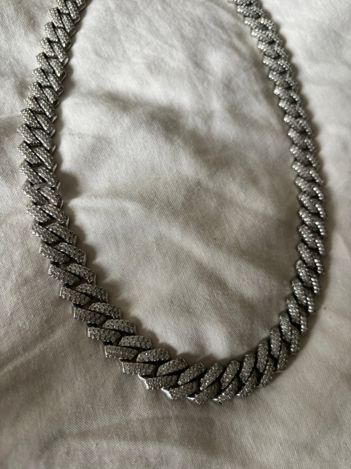 Moissanite chain, Ophalen of Verzenden, Zo goed als nieuw, Zilver