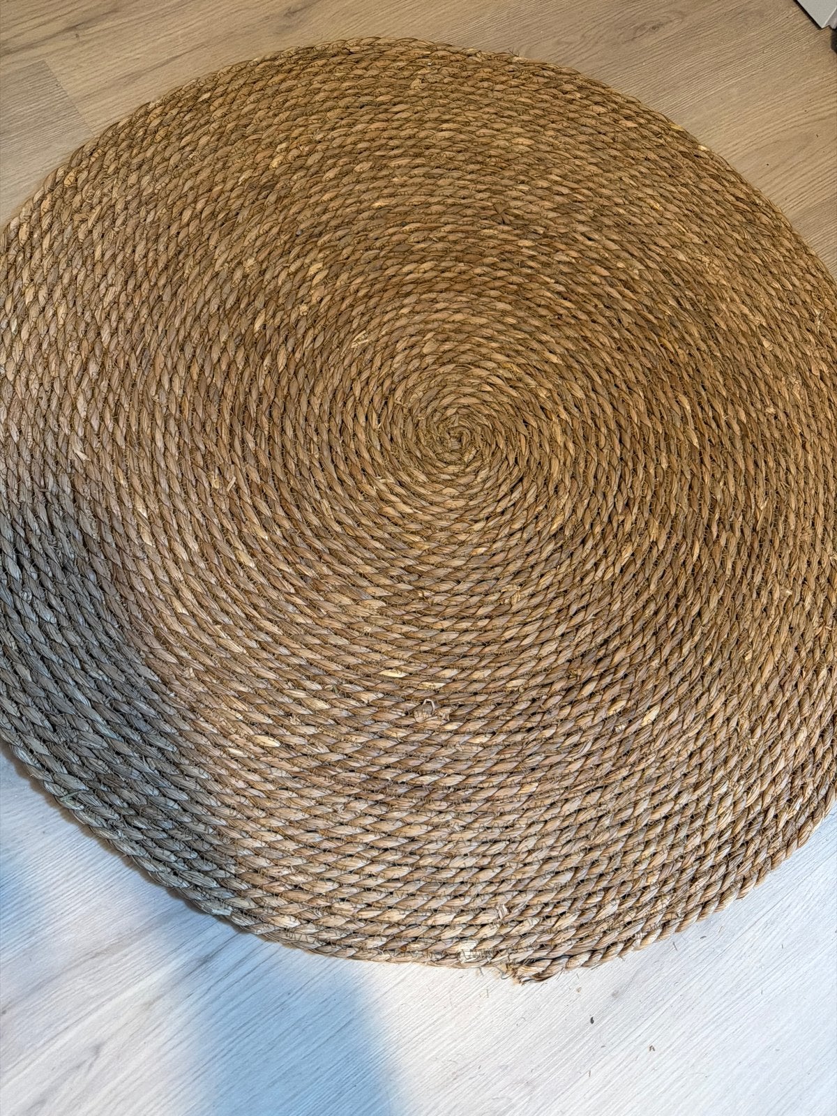 Rond jute vloerkleed - Natuurlijke uitstraling, Bruin, Rond, Zo goed als nieuw, 50 tot 100 cm