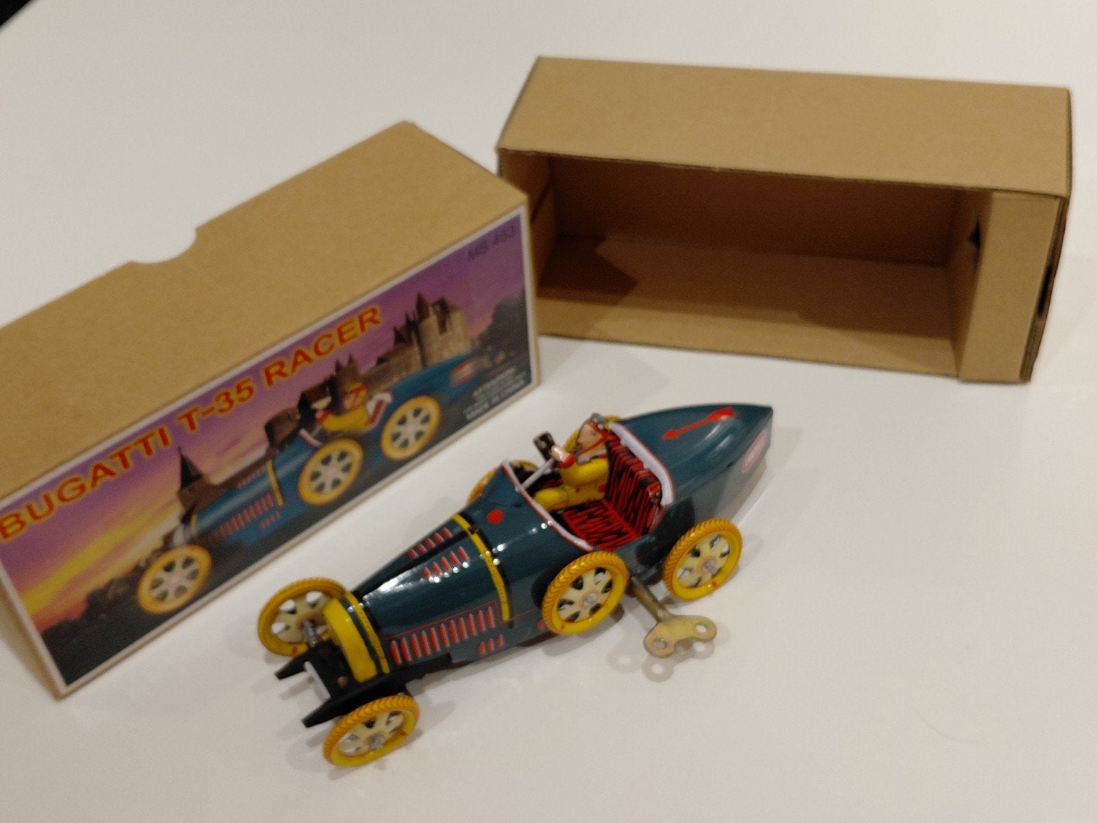 Bugatti T-35 Racer Blikken Speelgoedauto  Opwindm, Gebruikt, Ophalen of Verzenden, Onbekend, MS 453 (Made in China)