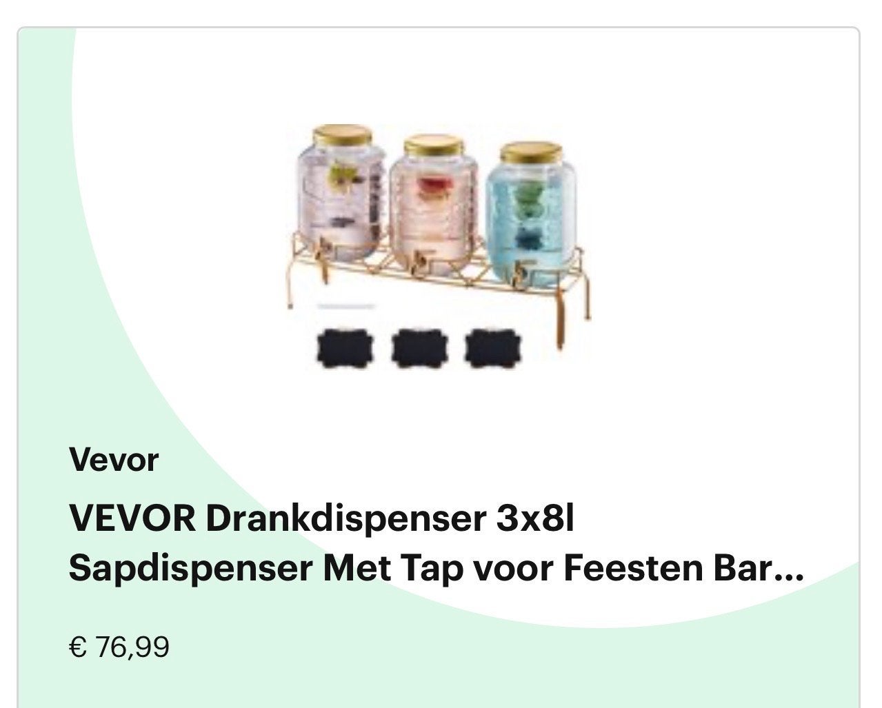 VEVOR Drankdispenser 3 flessen met Tap voor Feesten en Bar, Huis en Inrichting, Keuken | Keukenbenodigdheden, Ophalen, Zo goed als nieuw