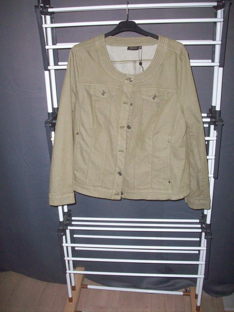 Damens zomer jas met knoppen en leger groen, Ophalen, Zo goed als nieuw, Maat 46/48 (XL) of groter, Groen
