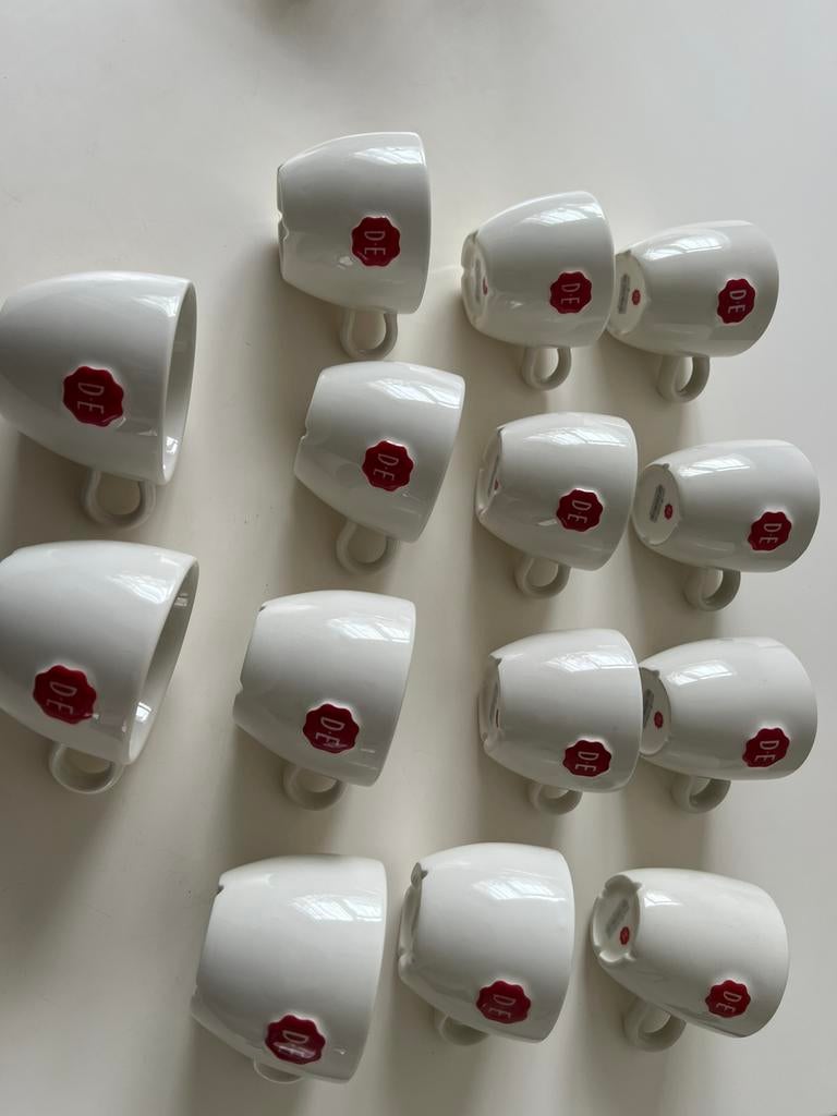 14-Douwe Egberts koffie kopjes, Ophalen of Verzenden, Overige stijlen, Kop(pen) en/of Schotel(s)