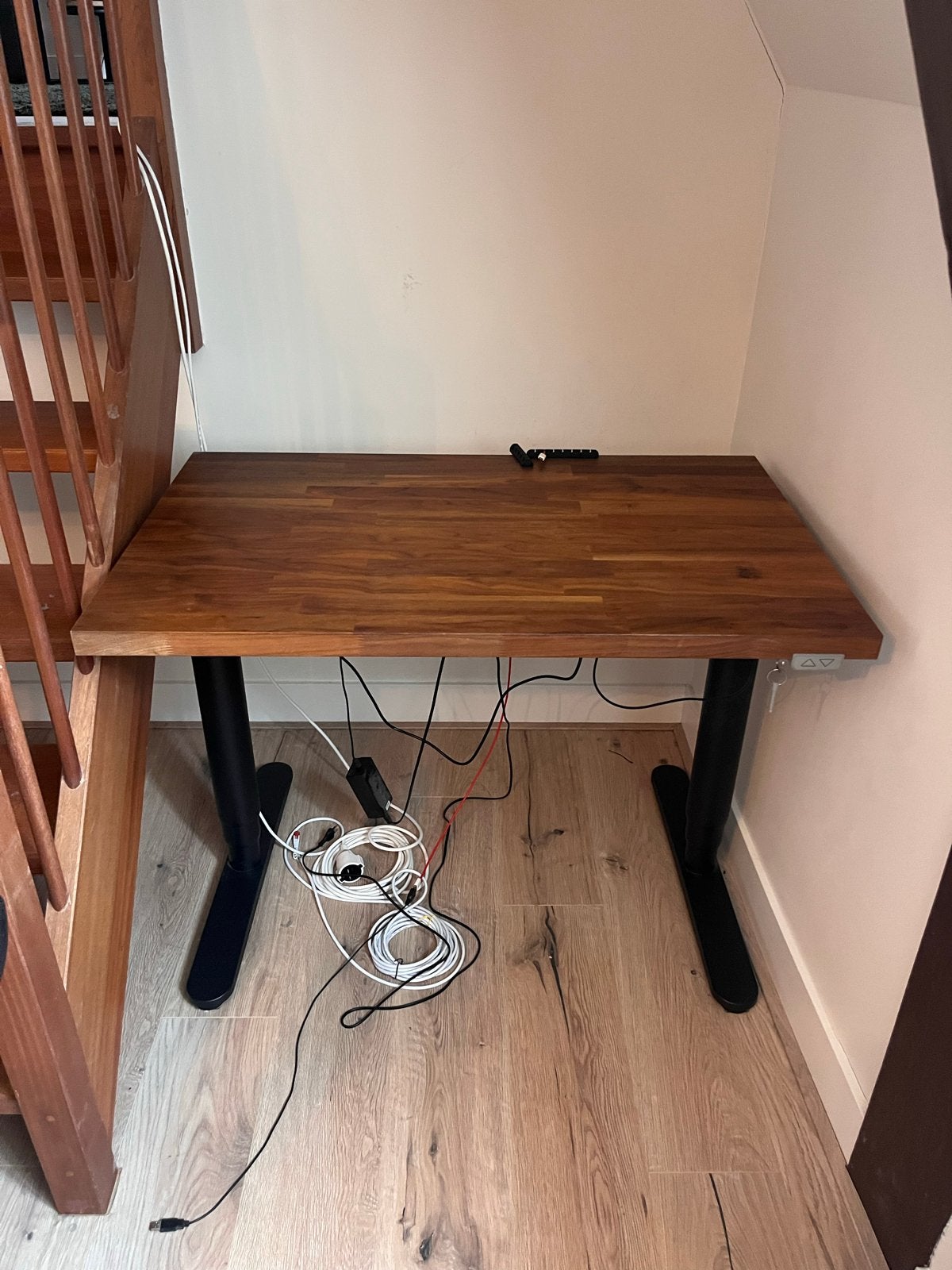 Zit-sta bureau, Ophalen, Zit-sta bureau, Gebruikt, Hout