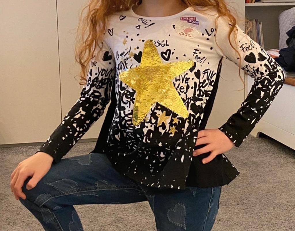 Nieuw Desigual longsleeve met omkeerbare pailletten, Ophalen of Verzenden, Nieuw, Meisje, Shirt of Longsleeve