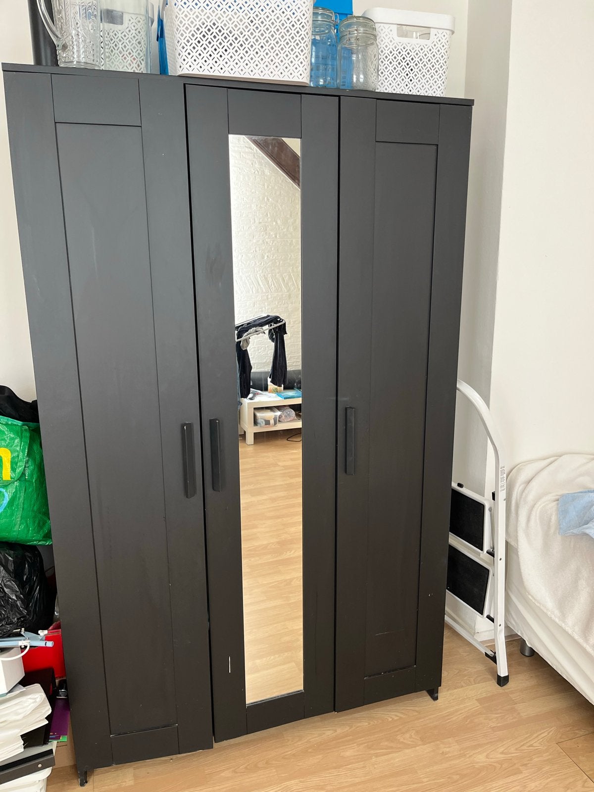 Gratis kledingkast met spiegel ikea, zelf tillen brimnes, Huis en Inrichting, Kasten | Kledingkasten, Ophalen, Gebruikt, 100 tot 150 cm