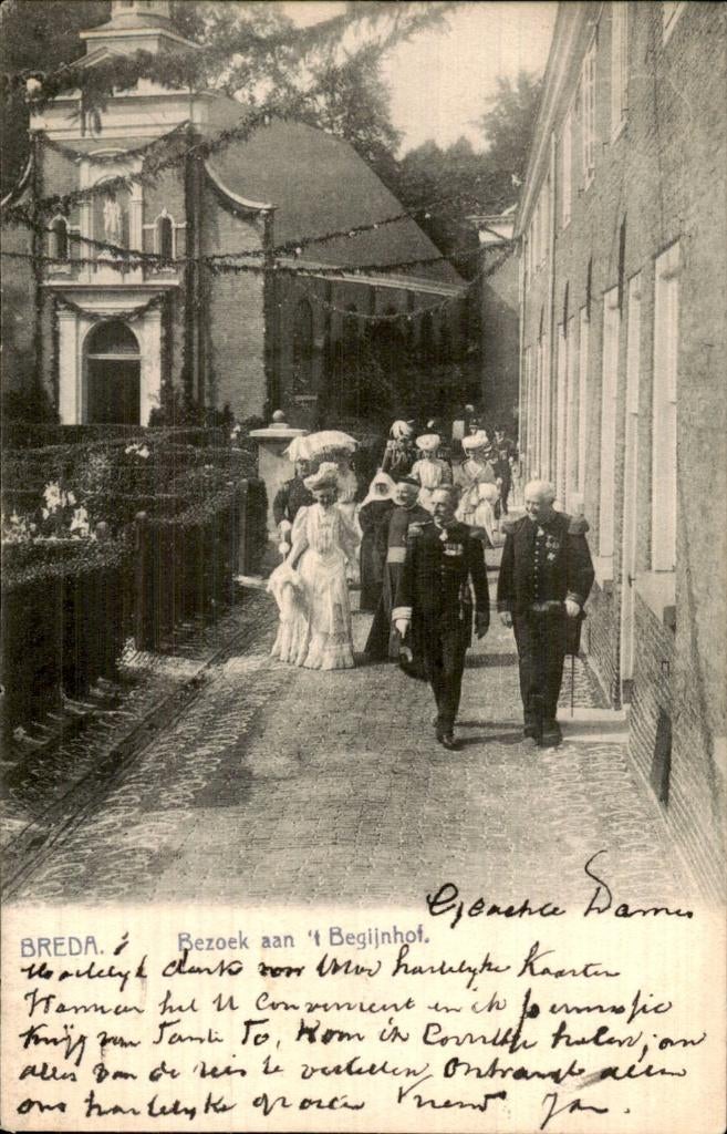 Breda - Begijnhof - Bezoek aan t Begijnhof, Ophalen of Verzenden, Voor 1920, Gelopen, Noord-Brabant