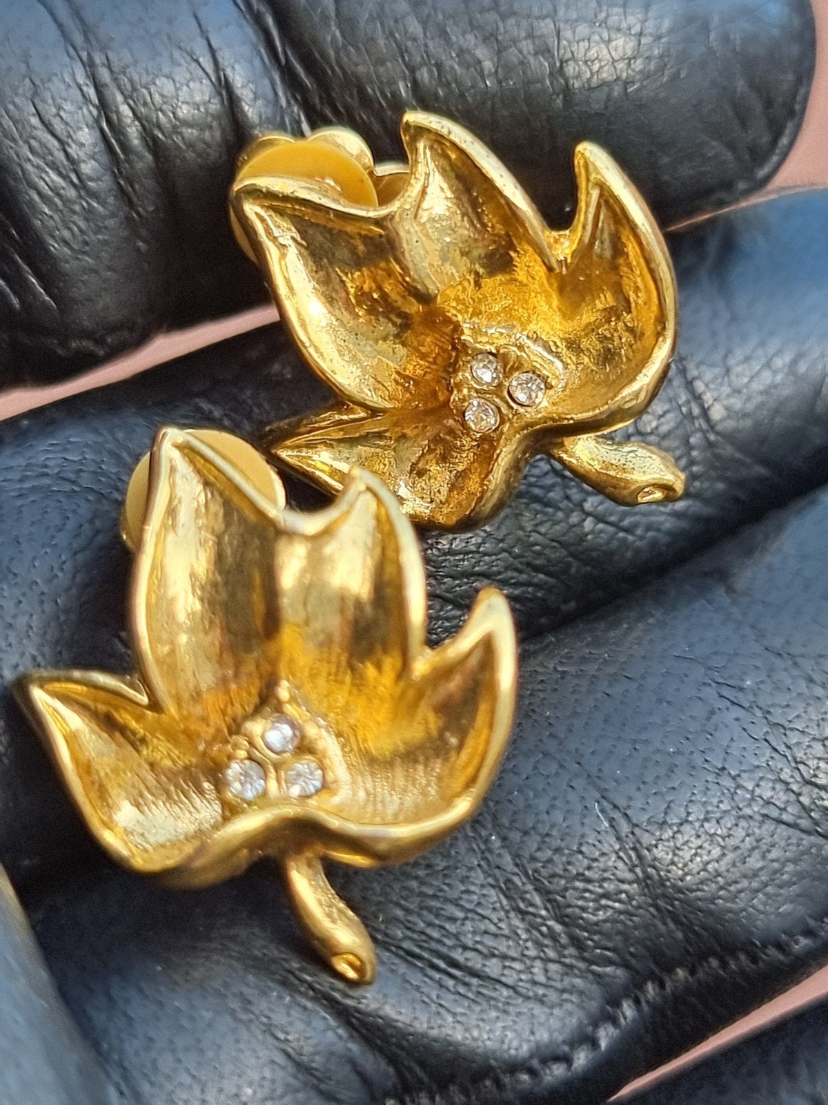 Vintage 1980 verguld 18kt oorbellen, Sieraden, Tassen en Uiterlijk, Oorbellen, Verzenden, Zo goed als nieuw, Goud, Goud