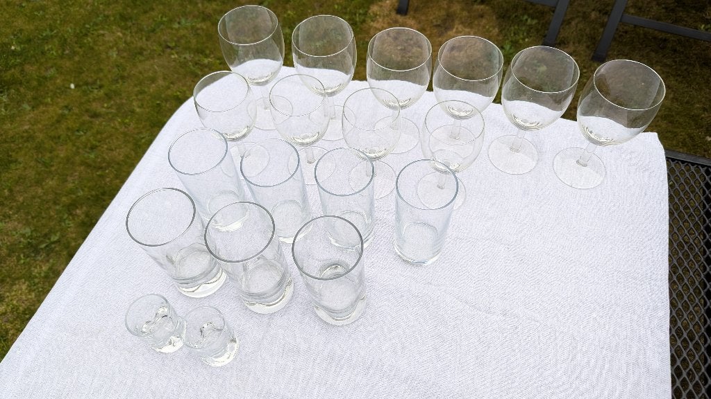 Partij glazen limonadeglazen, wijnglazen etc., Verzamelen, Glas en Borrelglaasjes, Ophalen of Verzenden, Gebruikt, Overige typen