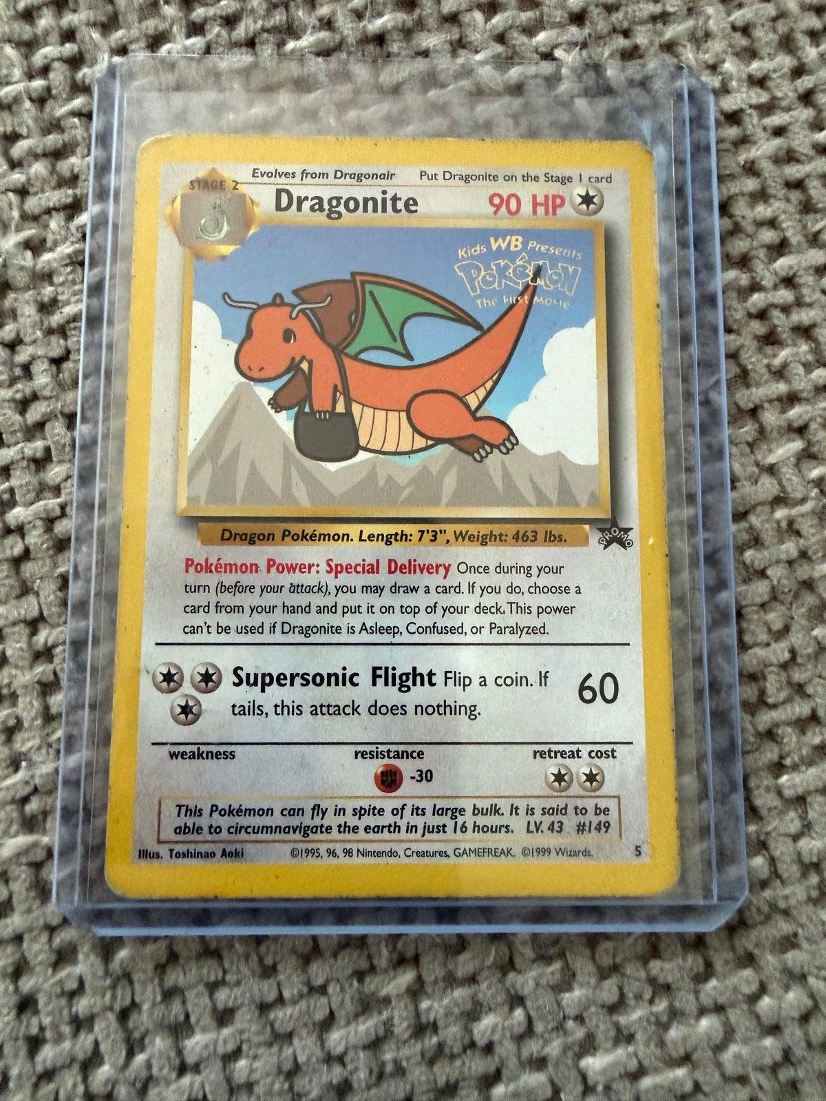 Dragonite Movie Promo Kaart #5 (Wizards Black Star), Ophalen of Verzenden, Gebruikt, Losse kaart