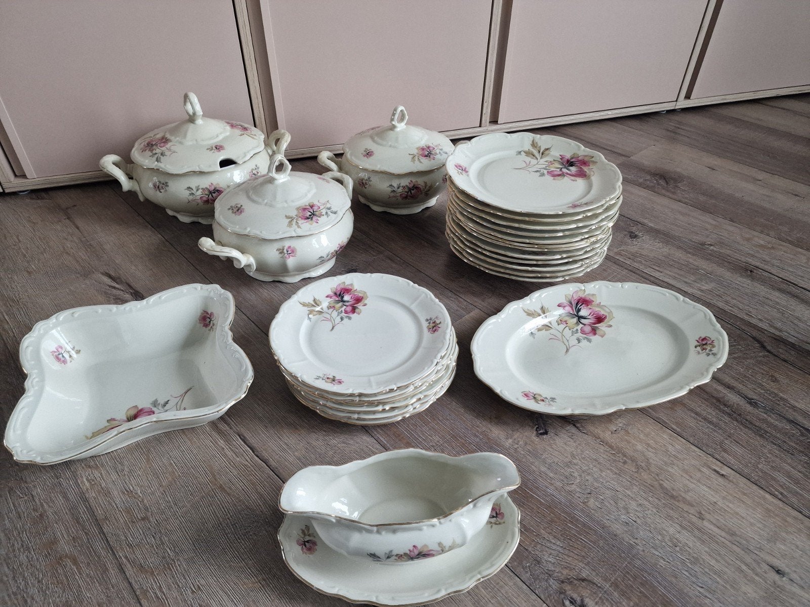 Vintage Bareuther Bavaria Servies - Compleet met Bloemmotief, Ophalen, Overige merken, Vintage, Zo goed als nieuw