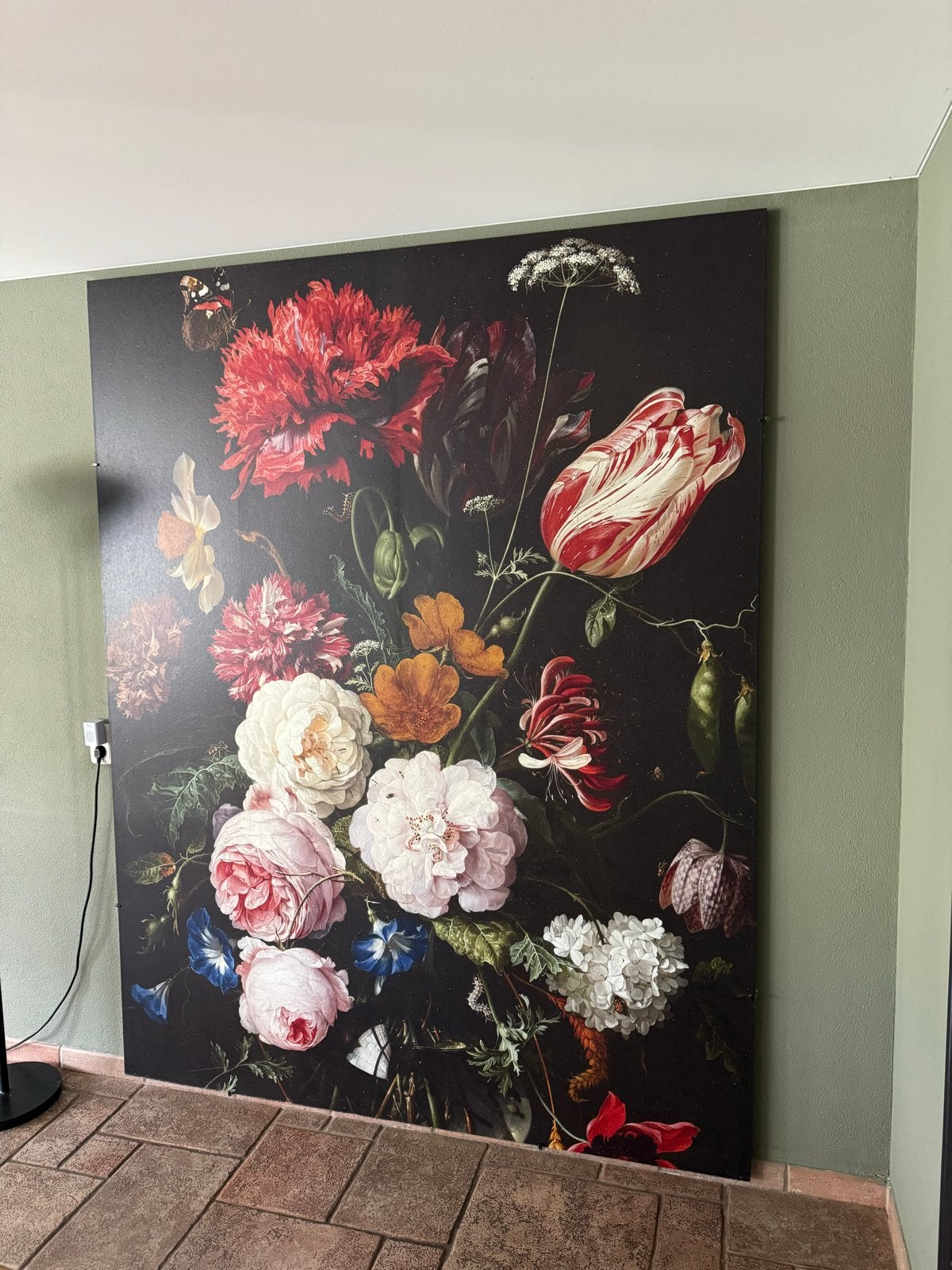 Groot bloemenschilderij op canvas, 231x180 cm, Ophalen, Zo goed als nieuw, Schilder- en Tekenkunst