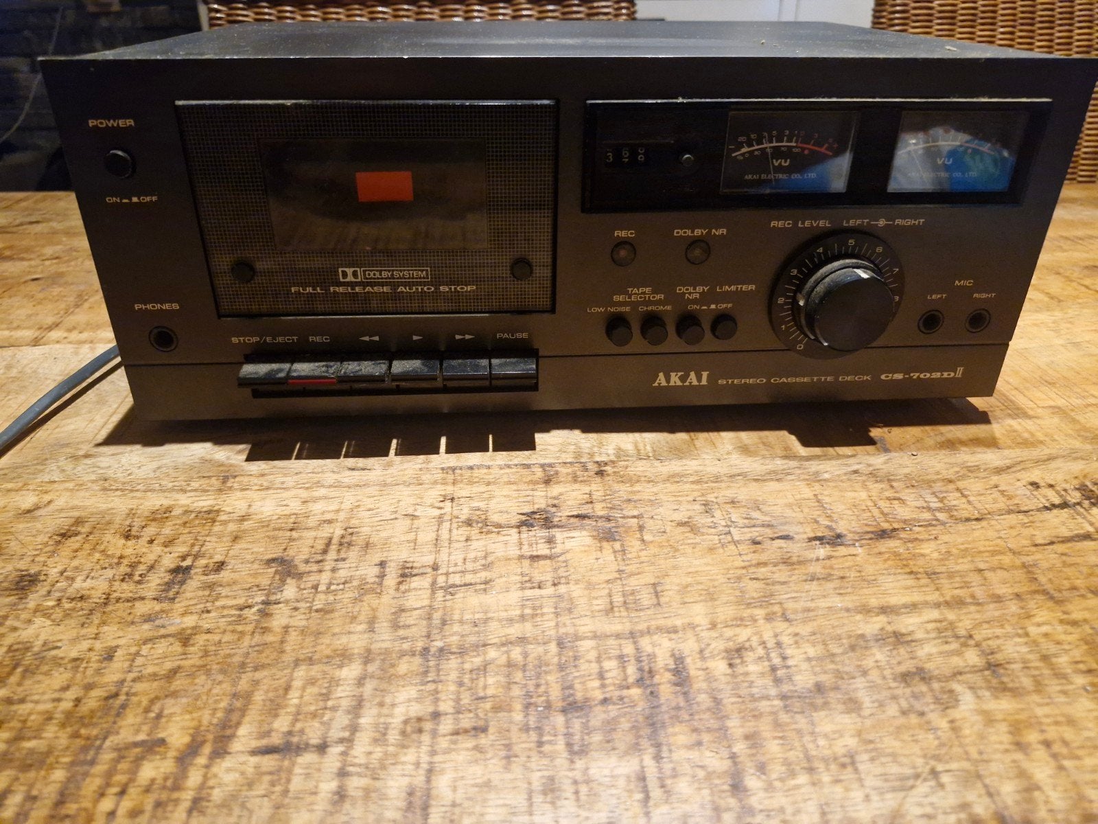 Akai CS-702D II Stereo Cassette Deck - Vintage, Ophalen of Verzenden, Enkel, Akai, Tape counter