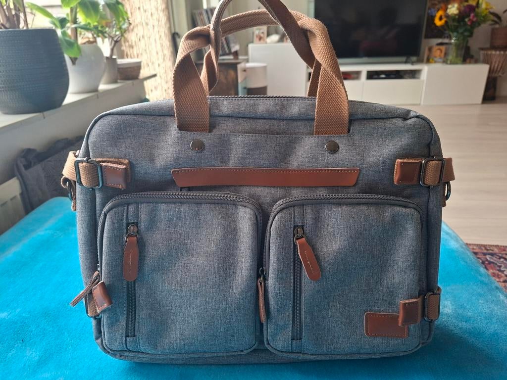 Stijlvolle grijze laptoptas - Perfect voor 15 inch laptops, Ophalen of Verzenden, 15 inch, Zo goed als nieuw, Aktetas