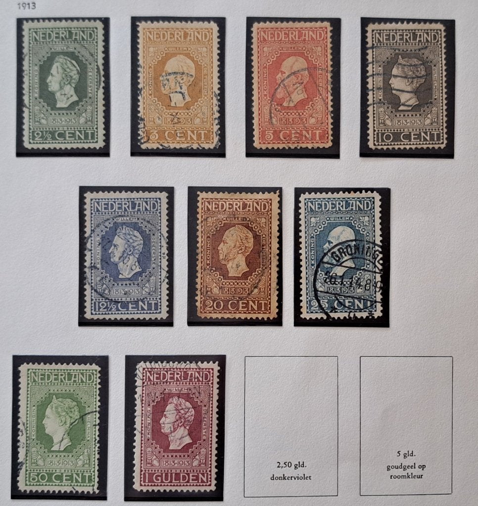 Nederland 1913 nvph 90/98 gest. (Davo), Ophalen of Verzenden, T/m 1940, Gestempeld