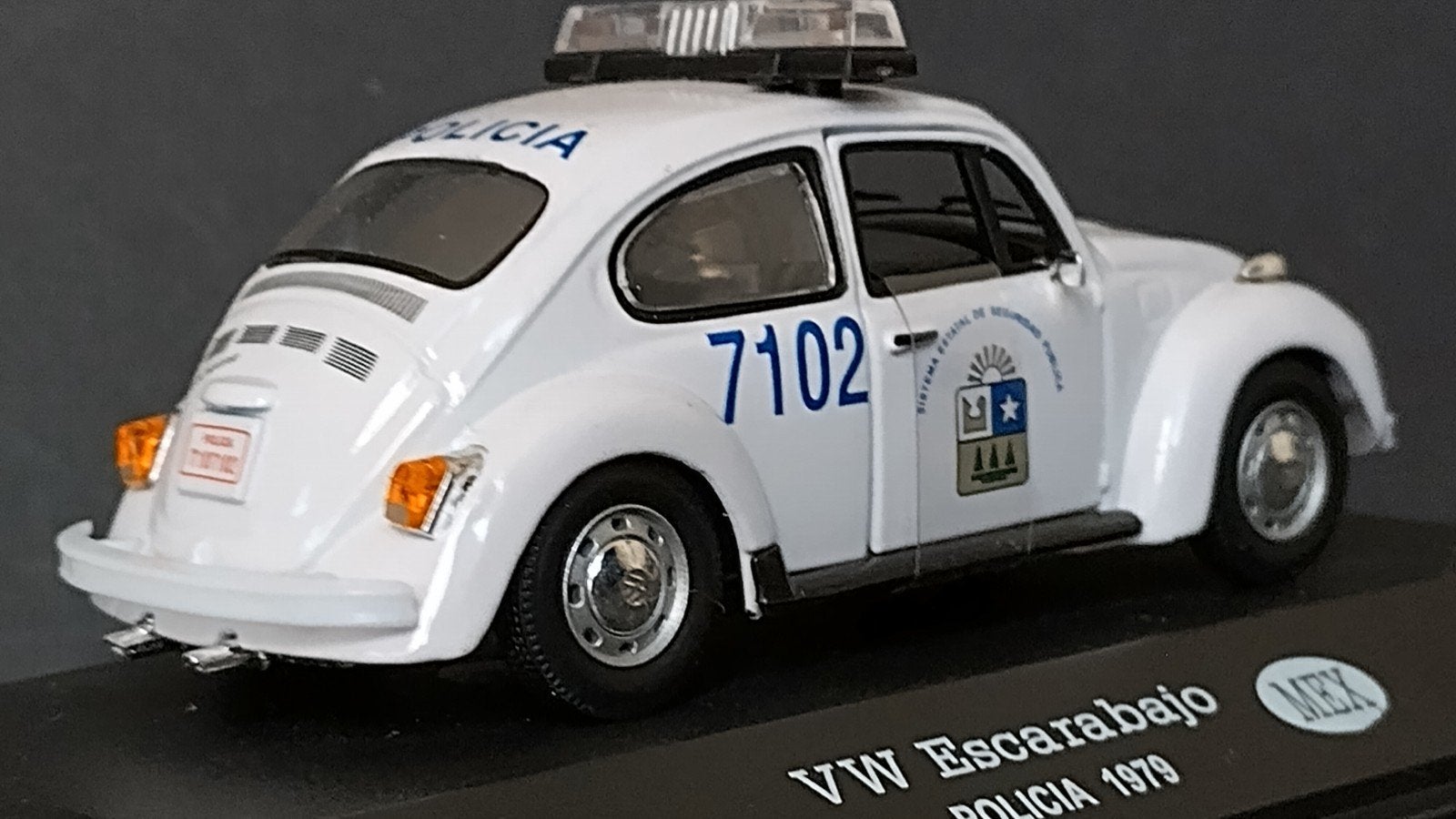 Volkswagen VW Escarabajo Beetle policia Mexico 1:43, Hobby en Vrije tijd, Overige merken, Auto, ., Ophalen of Verzenden