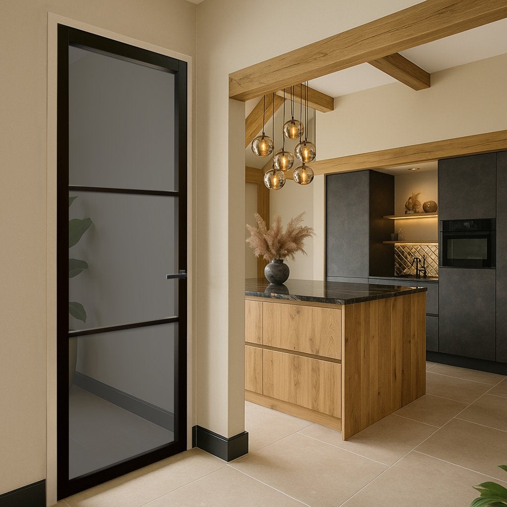 Staal look deuren met rookglas | Getint glas | Op voorraad, Doe-het-zelf en Verbouw, Deuren en Horren, 80 tot 100 cm, 215 cm of meer