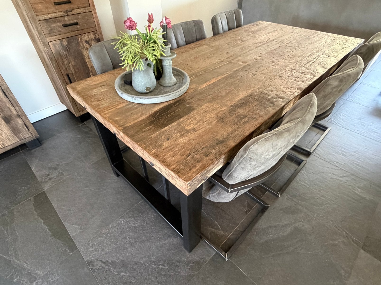 Eettafel Robuuste, 200 cm of meer, Zo goed als nieuw, Rechthoekig, 50 tot 100 cm